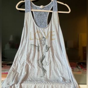 NWOT Blue Marilyn Monroe Long Tank